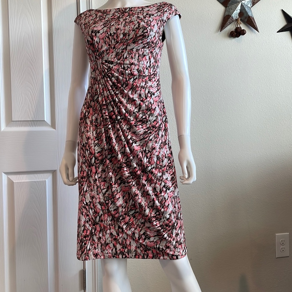 Floral faux wrap dress